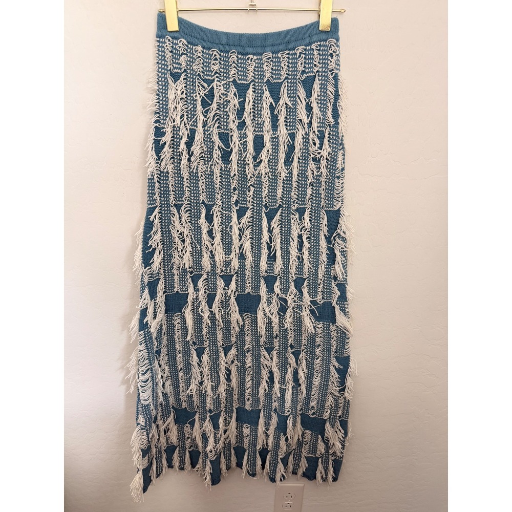 Ulla Johnson Rylan Skirt Fringe Knit Midi Womens Sz S NWOT Boho Artisan Western